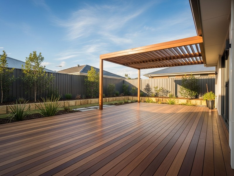 Deck and pergola builders in Ormeau - Holly Civil timber deck with pergola